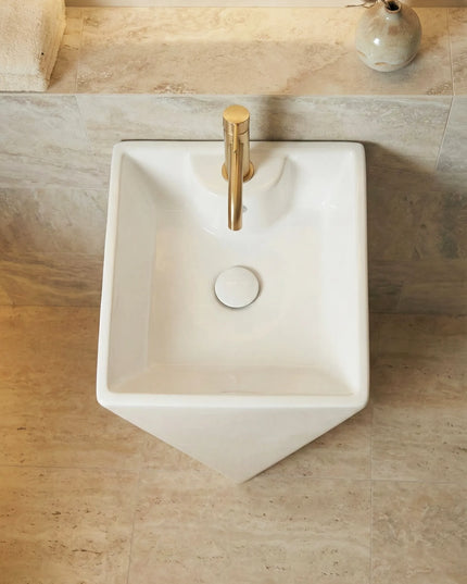 Lavoar freestanding ceramic H13 – alb lucios, formă piramidală