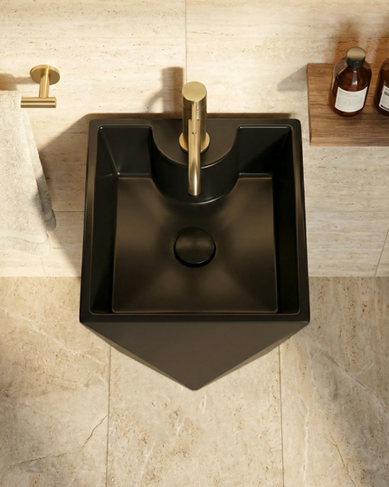 Lavoar freestanding ceramic H13-CBK-M – negru mat, formă piramidală