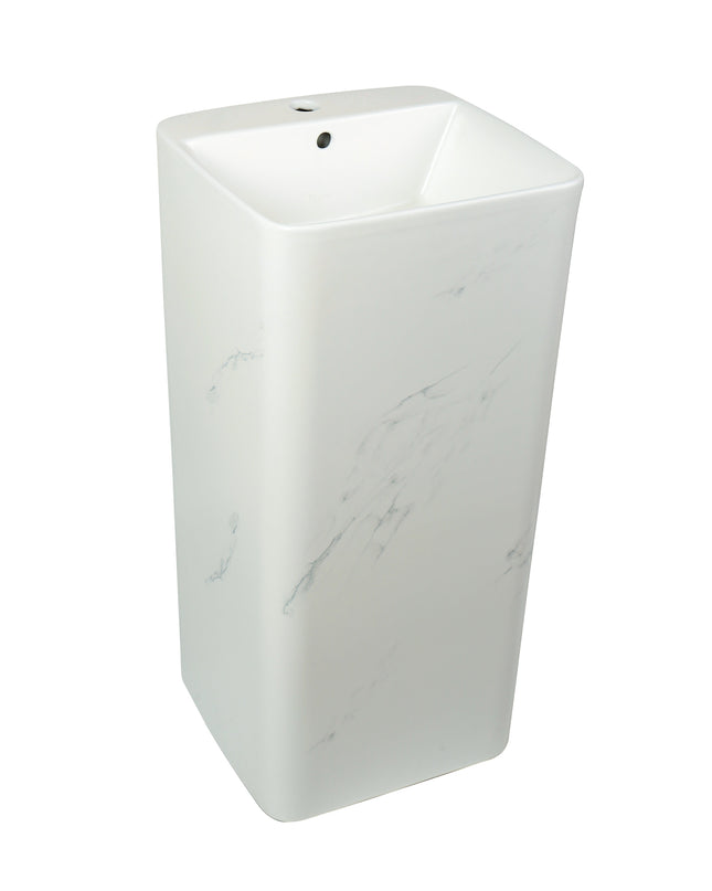 Lavoar freestanding ceramic H15-CUG01-M – design pătrat marmorat