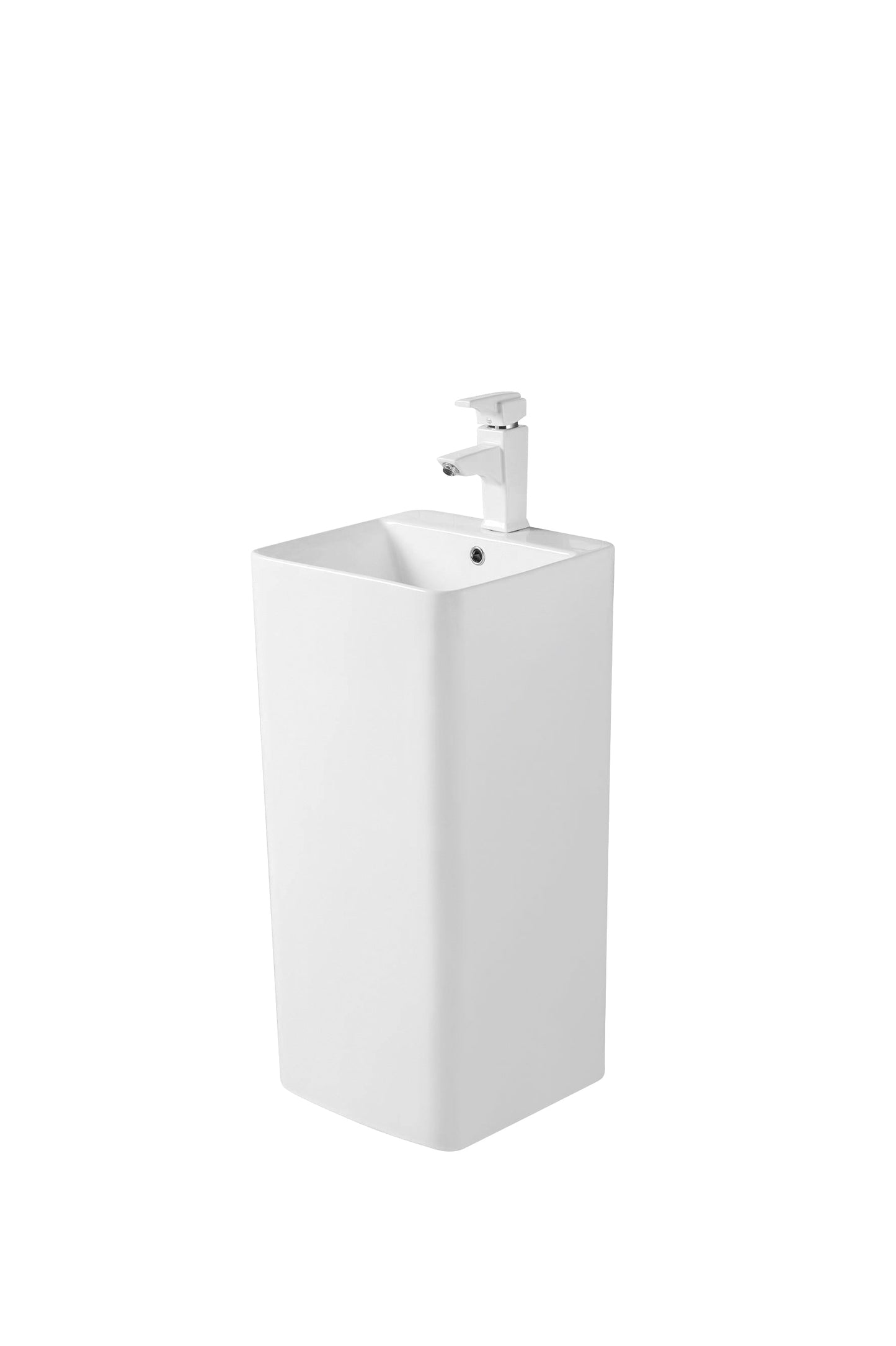 Lavoar freestanding H15 alb – design pătrat minimalist