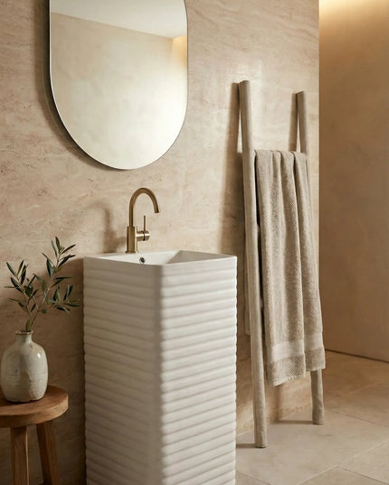 Lavoar freestanding ceramic H15L – alb lucios, formă dreptunghiulară