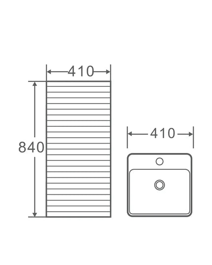 Lavoar freestanding ceramic H15-CBK-M – negru mat, formă pătrată