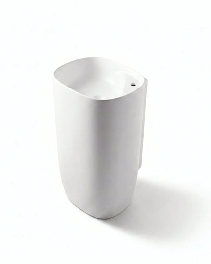 Lavoar freestanding ceramic H18 – alb lucios, formă ovală