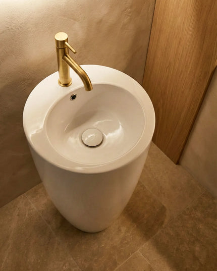 Lavoar freestanding ceramic H20 – alb lucios, formă conică