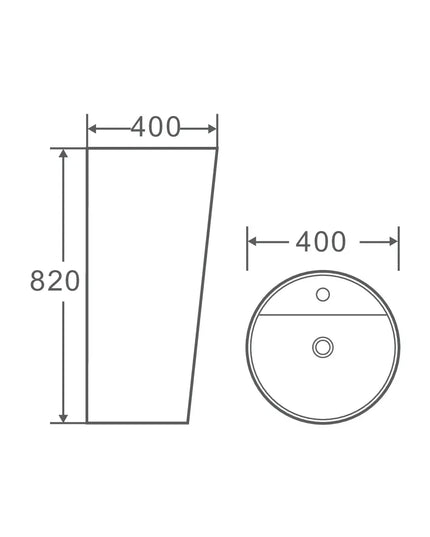 Lavoar ceramic freestanding H24 – alb lucios, design minimalist