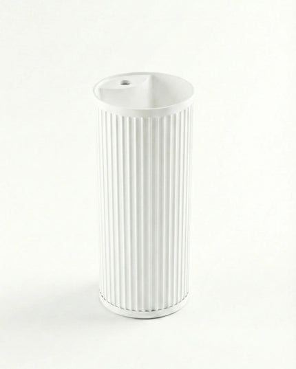 Lavoar freestanding ceramic H25 – alb lucios, design canelat vertical