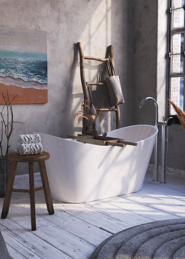 Cadă Freestanding Albă 1600x750x590– Design Modern și Elegant, Material Premium