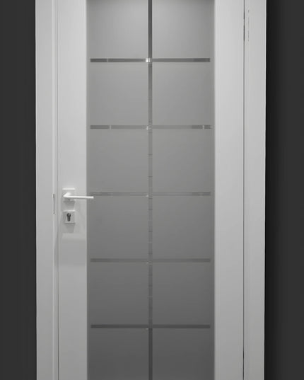 Ușă interior Loft Porto – Alb mat vopsit cu sticlă