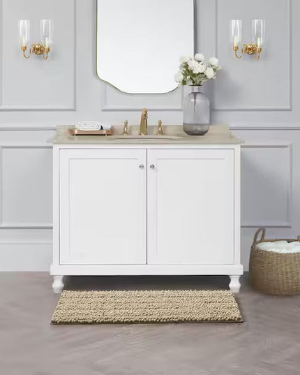 Covoraș baie din Chenille moale, strat antiderapant, 45×70 cm, Bej