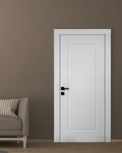 Ușă de interior albă JY-004 cu toc reglabil – design modern mat, complet echipată, livrare rapidă