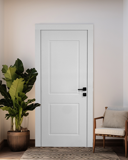 Ușă interior JY-002 White Mat – complet echipată, cu toc reglabil