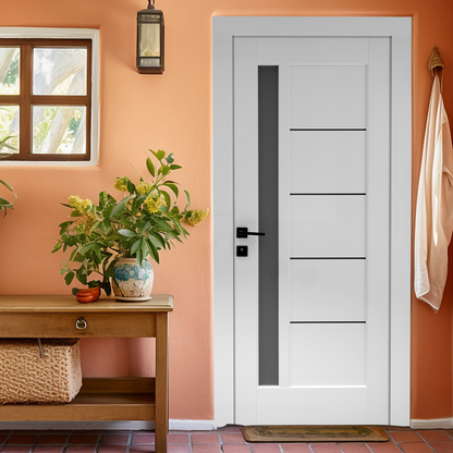Usa de interior cu toc reglabil JY-AS 016 white cu sticla satinata