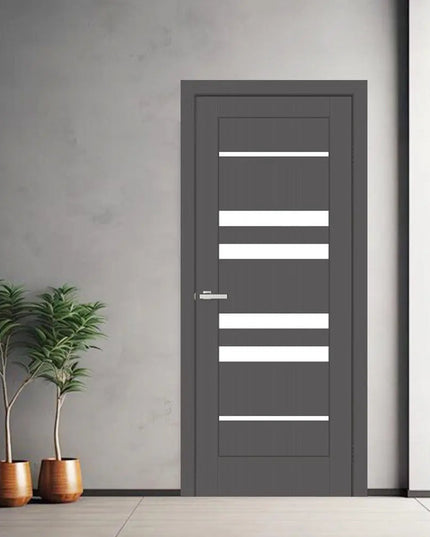 Ușă interior Rino 06 Graphite Silk Mat – complet echipată