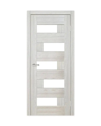 Ușă interior Rino 16 Shalet Oak – complet echipată, cu sticlă verticală și toc reglabil