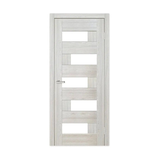 Ușă interior Rino 16 Shalet Oak – complet echipată, cu sticlă verticală și toc reglabil