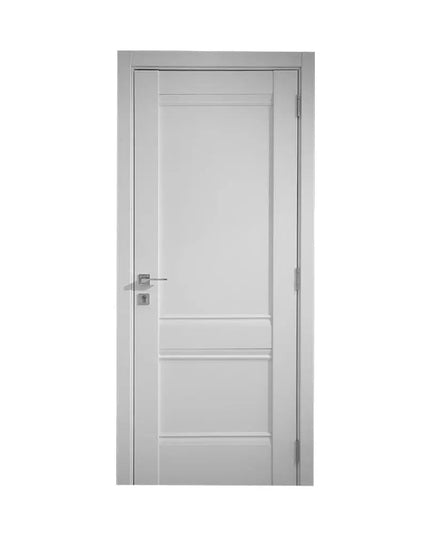 Ușă interior Valencia White Silk Mat – complet echipată, cu toc reglabil și decor vertical alb mat