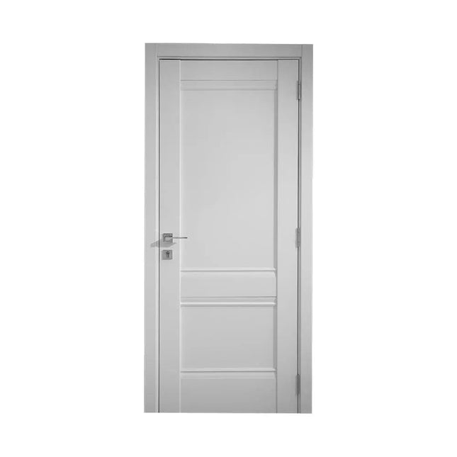 Ușă interior Valencia White Silk Mat – complet echipată, cu toc reglabil și decor vertical alb mat