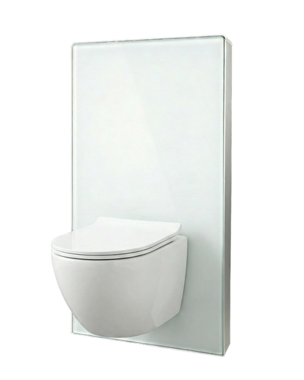 Rezervor WC aparent cu sticlă securizată și clapetă cromată dublu B01