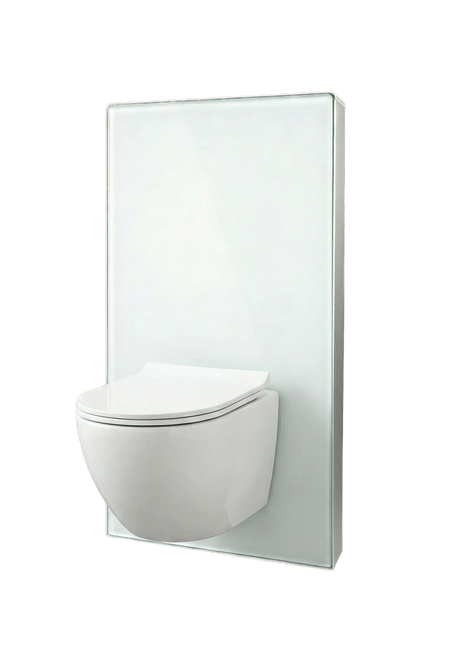 Rezervor WC aparent cu sticlă securizată și clapetă cromată dublu B01