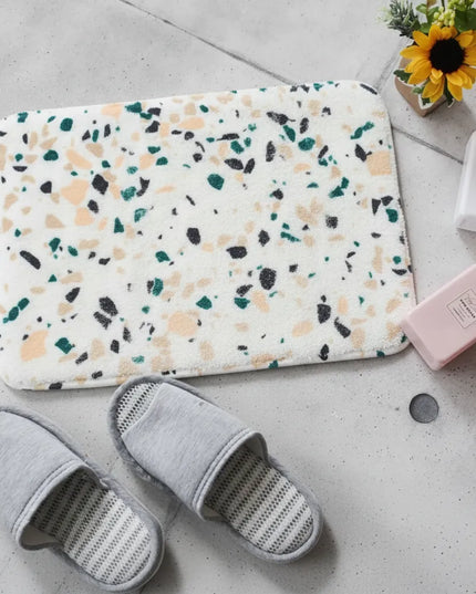 Covoraș baie absorbant, imitație cașmir, strat antiderapant, 40×60 cm, model Terrazzo