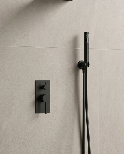 Set duș încastrat 2 funcții – Rical – Negru mat