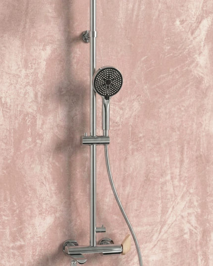 Coloană de duș 3 funcții – Mevai – Crom + Rose gold
