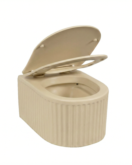 Vas WC Suspendat Rimless – Bej Mat Striat