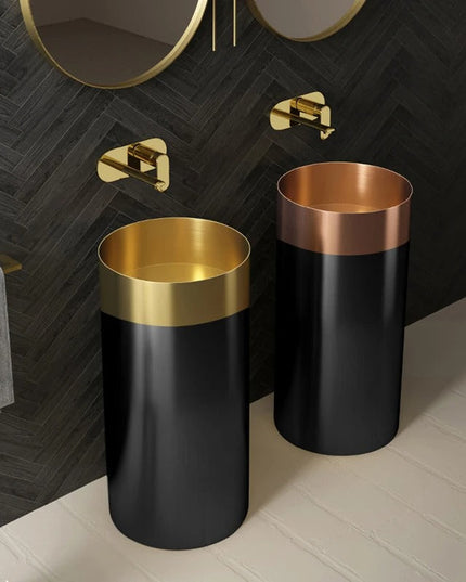 Lavoar Freestanding din Inox Elegant cu Bază Mată- 3883 Rose Gold-Black 38110-R