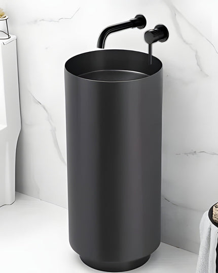 Lavoar Freestanding din Inox Elegant cu Bază Mată- 3883 Black-Black 38110-B