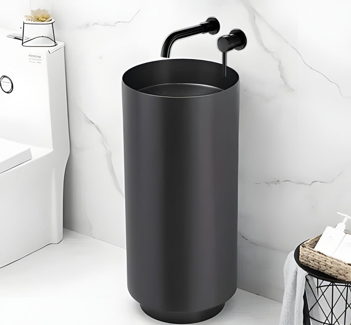 Lavoar Freestanding din Inox Elegant cu Bază Mată- 3883 Black-Black 38110-B