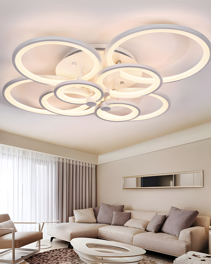 Lustra Led Lighting Ring 296W, Alba, 8 Brate Si Telecomanda, Intensitate Reglabila 6601/2x4 WT