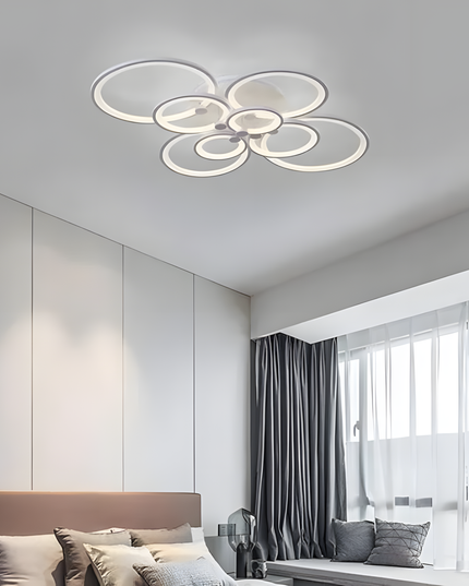 Lustra Led Lighting Ring 296W, Alba, 8 Brate Si Telecomanda, Intensitate Reglabila 6601/2x4 WT