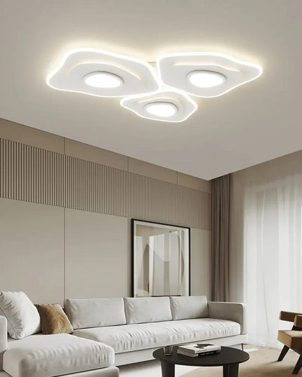 Lustra LED Abstract Glowing G3835/3, cu telecomanda, 294W, 12000lm, alb, cu trei tipuri de lumina