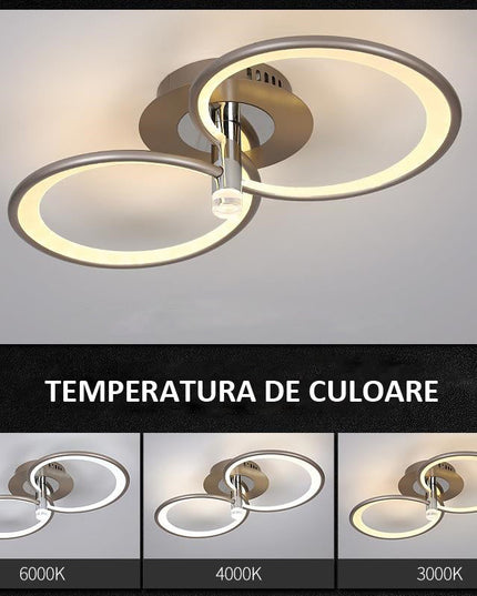 Lustra LED Circle Concept 2, cu telecomanda, 58W, 3000lm, gri, cu trei tipuri de lumina 9246/2S