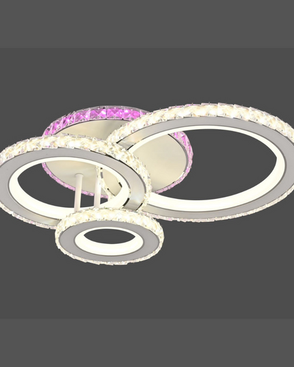 Lustra LED Circle Style, cu telecomanda, 77W, 3500lm, gri, cu trei tipuri de lumina,L7603/4C