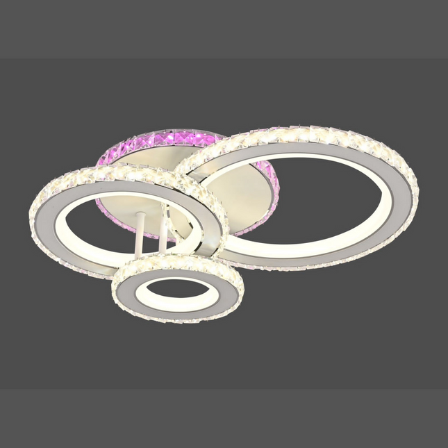 Lustra LED Circle Style, cu telecomanda, 77W, 3500lm, gri, cu trei tipuri de lumina,L7603/4C