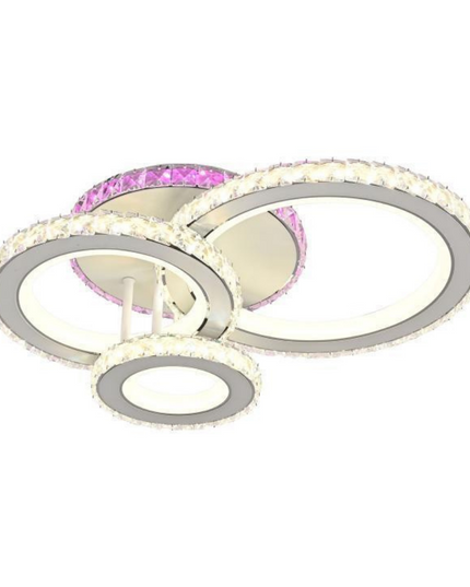 Lustra LED Circle Style, cu telecomanda, 77W, 3500lm, gri, cu trei tipuri de lumina,L7603/4C