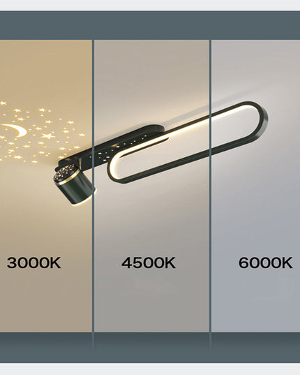 Lustra LED Constellation Sky, 80cm, 58W, 3000lm, negru, cu trei tipuri de lumina 9108/800 BK