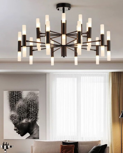 Lustra LED Creative Black, bec G4, stil minimalist, negru G3870/40 BK