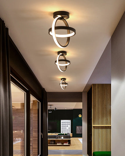 Lustra LED Creative Circle, 23W, 1000lm, negru, cu trei tipuri de lumina 9458 BK