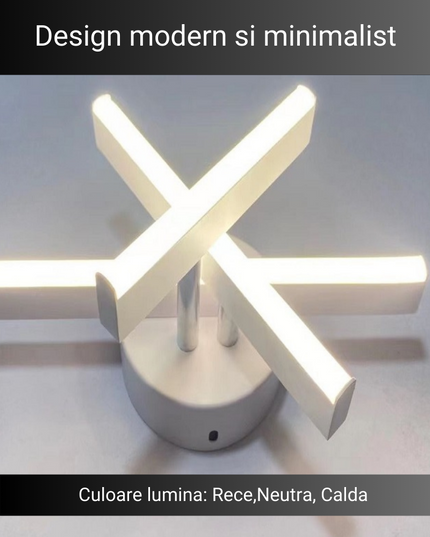 Lustra LED Creative Liniar, 24W, 1200lm, alb, cu trei tipuri de lumina  9107 WT