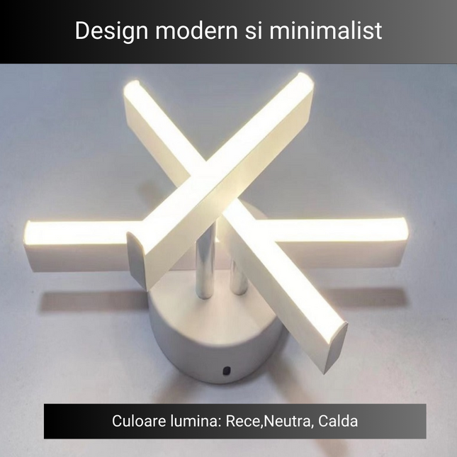 Lustra LED Creative Liniar, 24W, 1200lm, alb, cu trei tipuri de lumina  9107 WT