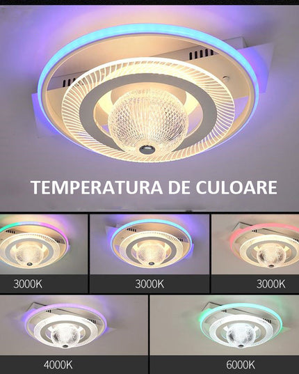 Lustra LED Digital Circle, cu telecomanda, 66W, 3000lm, alb, cu trei tipuri de lumina 9214/400 WT/MRGB