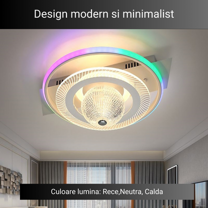 Lustra LED Digital Circle, cu telecomanda, 66W, 3000lm, alb, cu trei tipuri de lumina 9214/400 WT/MRGB