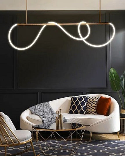 Lustra LED Hanging Light, suspendata,100W, iluminat modern, auriu, 1300mm S5519/1500