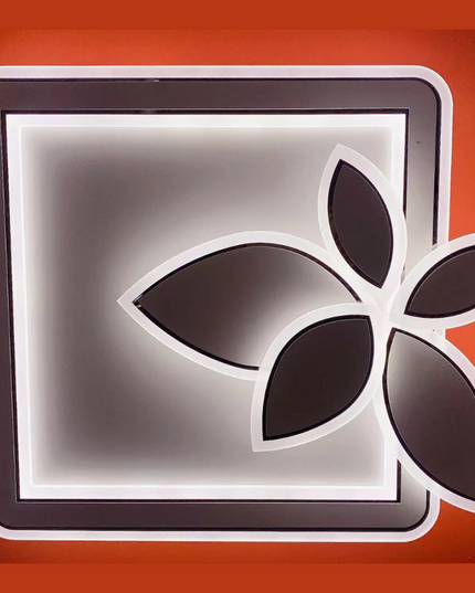 Lustra LED Leaf Design 1988, cu telecomanda, 166W, alb, cu trei tipuri de lumina, intensitate reglabila