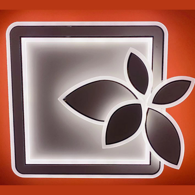 Lustra LED Leaf Design 1988, cu telecomanda, 166W, alb, cu trei tipuri de lumina, intensitate reglabila