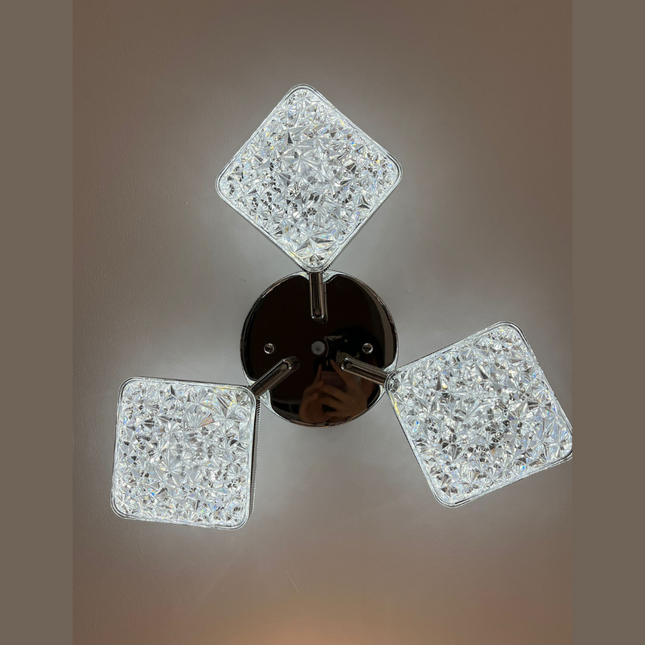 Lustra LED Minimal Silver 3, cu telecomanda, 64W, gri, cu trei tipuri de lumina SE-C1192/3