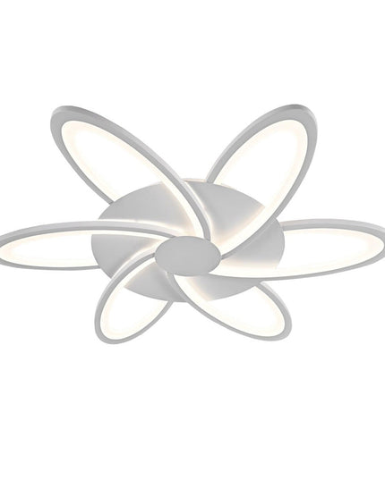 Lustra LED Minimalist Flower G3818/6, cu telecomanda, 144W, 6000lm, alb, cu trei tipuri de lumina