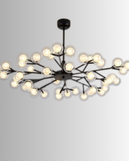 Lustra LED Minimalist Molecule 4, 90W, cu 45 becuri, G4,negru 66104/45 BK